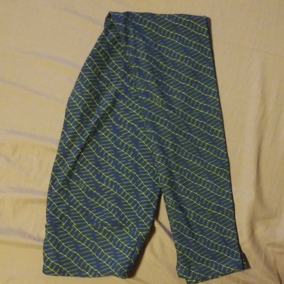 New LuLaRoe blue leggings with leaves OS - Picture 1 of 3